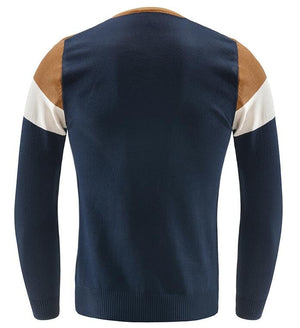 Men V-neck Stylish Mixed-Colours Sweater - The Perfect Cardigans