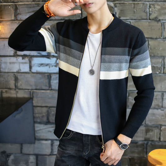 Casual Stripes Pattern Sweater Jacket - The Perfect Cardigans